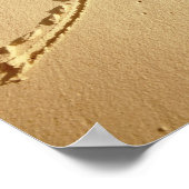 Poster Ecriture de sable 'Dream' avec surf entrant en hau (Coin)