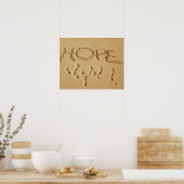 Poster Ecriture de sable "Hope" sur la plage avec le (Cuisine)