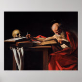 Poster Écriture de Saint Jérôme (par Caravaggio) (Devant)