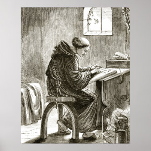 Poster Écriture de St Vincent en sa cellule chez Ferins,