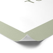 Poster Écriture Décontractée Dusty Vert Mariage de bienve (Coin)