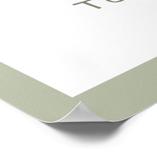 Poster Écriture Décontractée Dusty Vert Mariage de bienve (Coin)