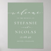 Poster Écriture délicate Panneau de bienvenue de mariage (Devant)