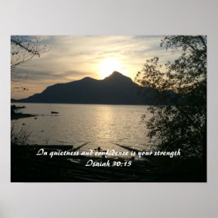Poster Écriture du coucher de soleil sur la tranquillité