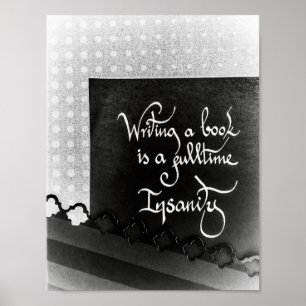 Poster Ecriture d'un manifeste d'auteur de livre noir et 