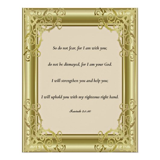 Poster Écriture, Ésaïe 41:10 (Devant)