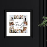 Poster Écriture familiale élégant moderne minimaliste pho<br><div class="desc">Écriture de famille élégant moderne minimaliste personnalisé collage photo simple lignes propres impression cadeau de famille.</div>