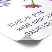 Poster Écriture fleur sauvage chic moderne bienvenue grad (Coin)