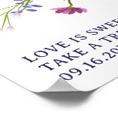 Poster Écriture fleur sauvage moderne accueil 1er anniver (Coin)