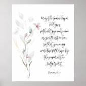 Poster Écriture florale du verset de la Bible (Devant)