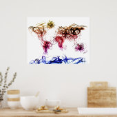 Poster Écriture Lumière Carte Mondiale (Cuisine)