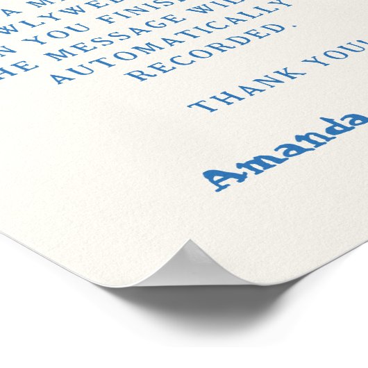 Poster Écriture manuscrite Whimsical Audio Mariage (Coin)