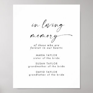 Poster Écriture moderne en mémoire de mariage mémorial