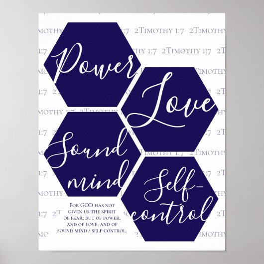 Poster Écriture moderne POWER LOVE SOUND MIND Chrétien (Devant)