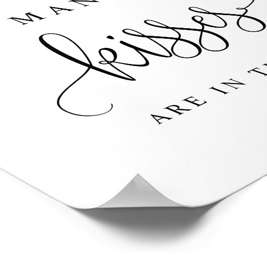 Poster Écriture noire Combien de baisers y a-t-il dans le (Coin)