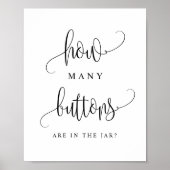 Poster Écriture noire Combien de boutons y a-t-il dans le (Devant)