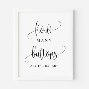 Poster Écriture noire Combien de boutons y a-t-il dans le