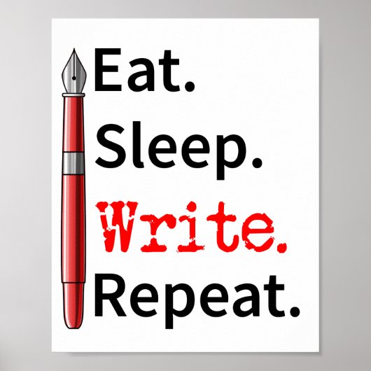 Poster Ecrivain de répétition d'écriture du sommeil de l' (Devant)