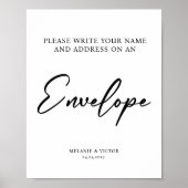 Poster Écrivez votre adresse sur l'affiche Mariage Envelo (Devant)