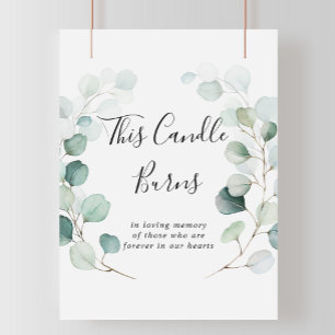 Poster Écualyptus vert d'été Cette bougie brûle le signe