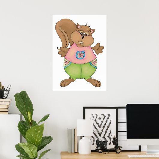 Poster écureuil (Bureau à domicile)
