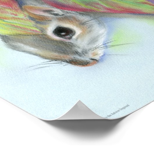 Poster Écureuil à l'automne Dogwood Feuilles (Coin)