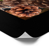 Poster Écureuil Abstrait mignon aux Pinecones (Coin)