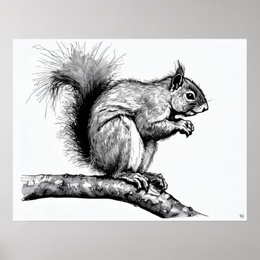Poster Écureuil - Art Archivé Imprimer (Devant)