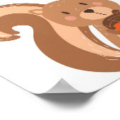 Poster Écureuil Bois Animaux Pépinière Mur Art Imprimer (Coin)