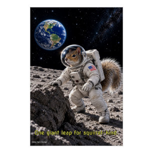 Poster Écureuil dans l'espace