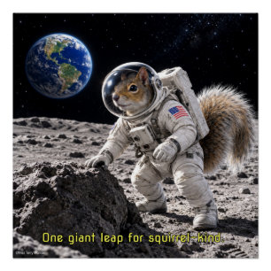 Poster Écureuil dans l'espace