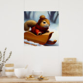 Poster Écureuil Dans Un Drapeau (Cuisine)