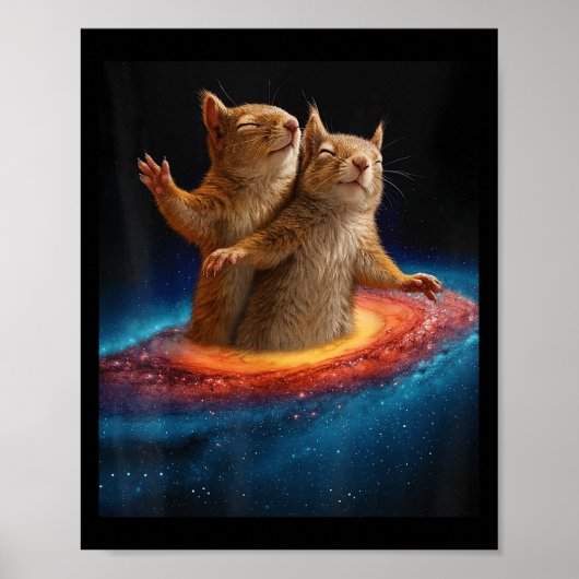 Poster Écureuil de mème Titanic dans l'espace cadeau Gala (Devant)