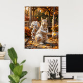 Poster Écureuil de porcelaine Chêne Jardin (Bureau à domicile)