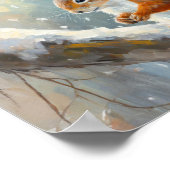 Poster Écureuil d'hiver de neige Art moderne (Coin)