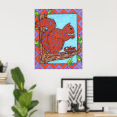 Poster Écureuil d'Oaxacan aux noix mélangées (Bureau à domicile)