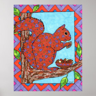 Poster Écureuil d'Oaxacan aux noix mélangées