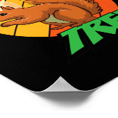 Poster Écureuil Drôle Sur L'Écureuil D'Arbre (Coin)