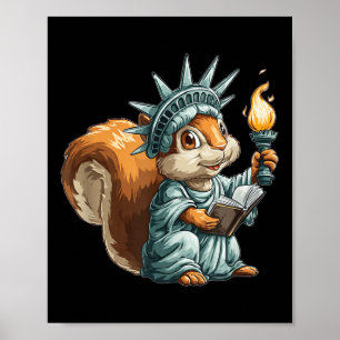 Poster Écureuil En Costume De Statue Liberté Pour Garçons