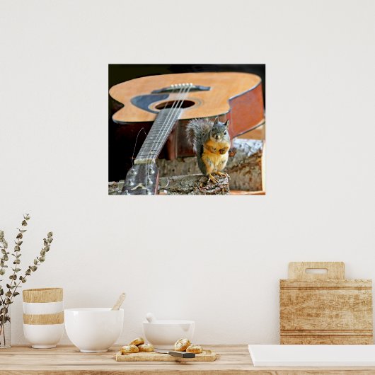 Poster Écureuil et guitare (Cuisine)