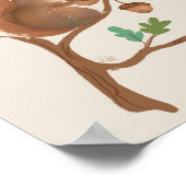 Poster Écureuil • Illustration d'animal de bois heureux (Coin)