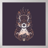 Poster Écureuil | Imprimer le mur d'écureuils d'animaux f (Devant)