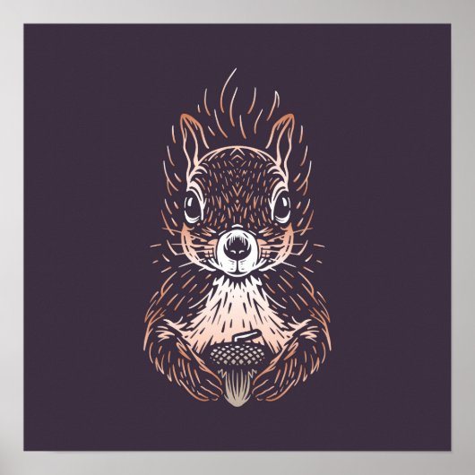 Poster Écureuil | Imprimer le mur d'écureuils d'animaux f (Devant)