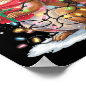 Poster Écureuil lumières de Noël Décor Écureuil drôle Xma (Coin)