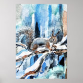 Poster Écureuil mignon (Devant)