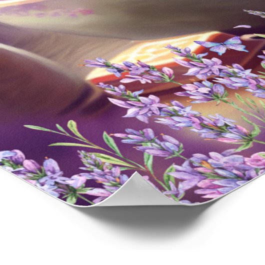 Poster Écureuil mignon dans Lavender Fields Pépinière d'a (Coin)
