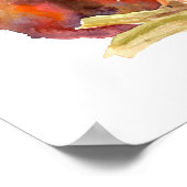 Poster Écureuil Rouge D'Alerte Peint Sur Une Branche Rust (Coin)