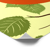 Poster Écureuil rouge dans des branches noisettes. (Coin)