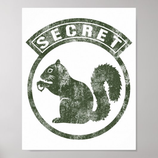 Poster Écureuil Secret - Distressé - Type 1 (Devant)