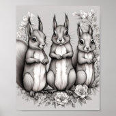 Poster Écureuils adorables (Devant)